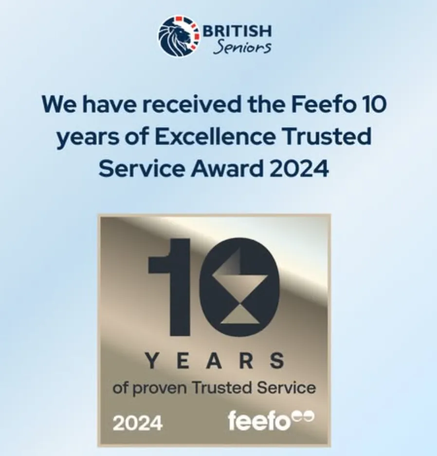 British Seniors Over 50s Platinum Feefo Award